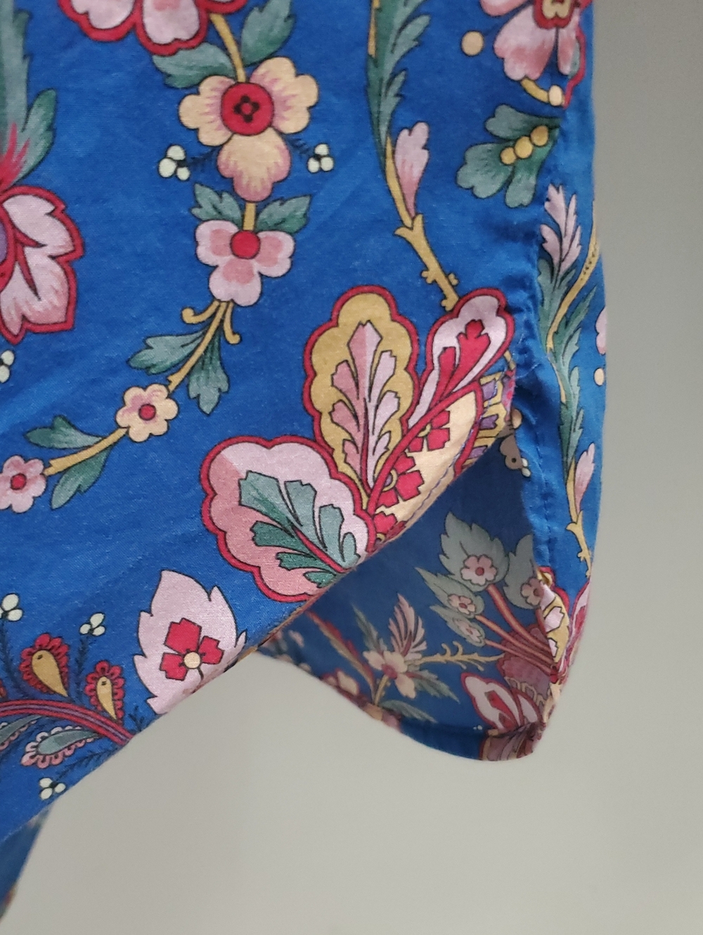 J. Crew X Liberty Fabric Flora Belle Ruffle Top Blue Floral Paisley Size 6 - Picture 6 of 12